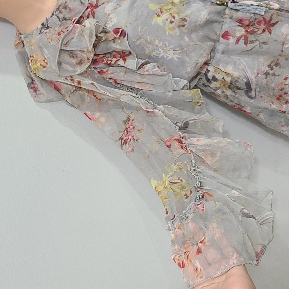 SWOON RUFFLE FLORAL GEORGETTE ROMPER SIZE S/M - Picture 7 of 16